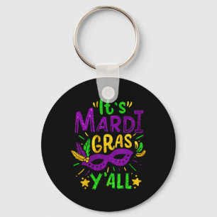 Porte-clés Son Mardi Gras Yall perles Masque Jester Casquette