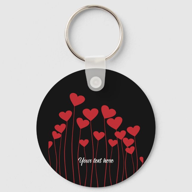Porte-clés Sonnerie de clé Valentine/amour - personnaliser te (Recto)