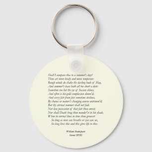Porte-clés Sonnet # 18 par William Shakespeare