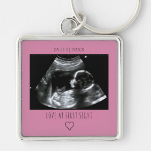 Porte-clés Sonogramme Photo Cadeau bébé Ultrasound rose