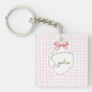 Porte-clés Sophia Baby Girl Nursery Bow&En vichy personnalisé