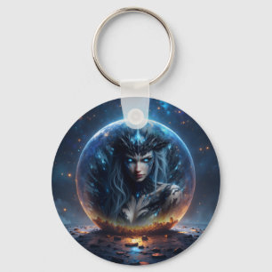 Porte-clés Sorcière Cosmique – Née de la Sphère Stellaire.