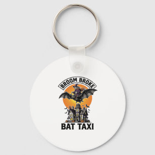 Porte-clés Sorcière drôle Halloween Balai Cassé Chauve-souris