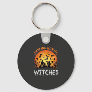 Porte-clés Sorcières suspendues Halloween Lune Chauves-souris