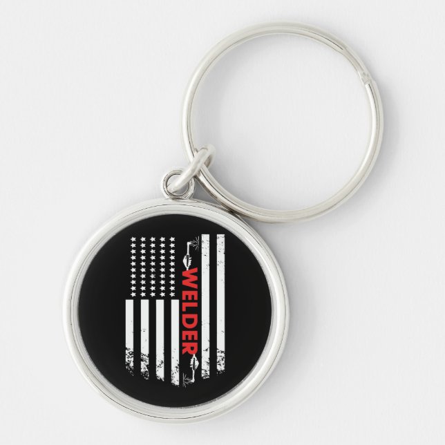Porte-clés Soudure - Drapeau soudeur américain (Devant)