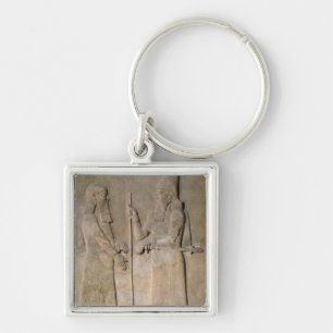 Porte-clés Soulagement dépeignant Sargon II et un vizir