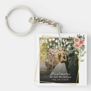 Porte-clés Soulmates I Love You mariage Photo Valentine
