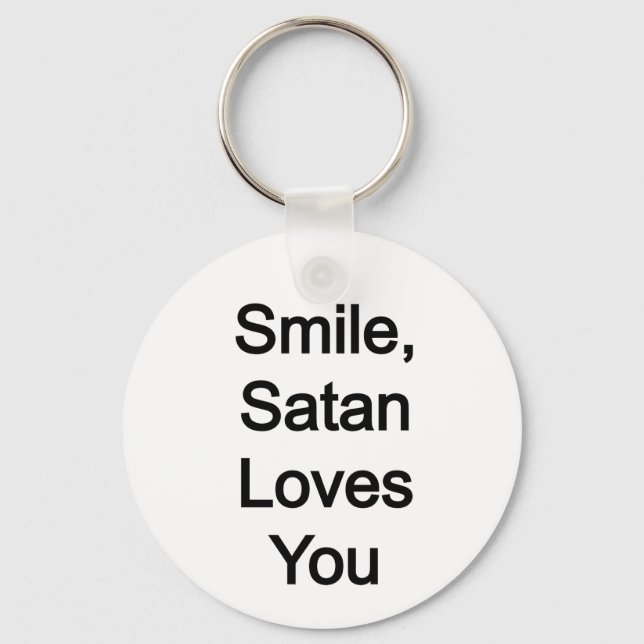Porte-clés Souriez, Satan Vous Aime (Recto)