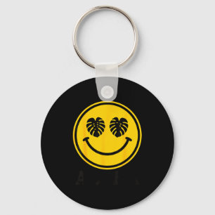 Porte-clés Sourire feuille Monstera aloha hawaii plage tropic