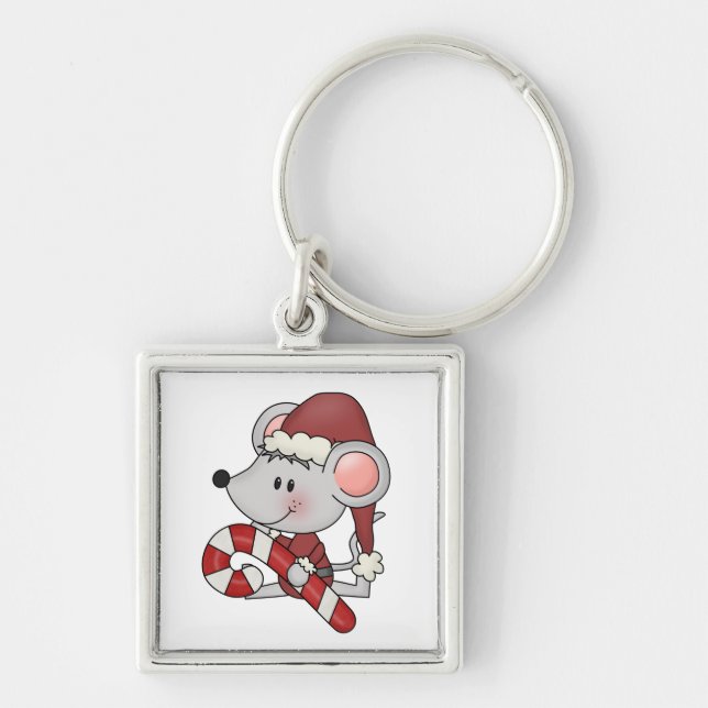 Porte-clés Souris de Noël avec du sucre de canne (Devant)
