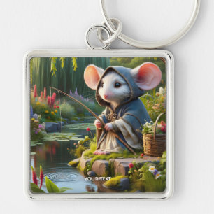 Porte-clés Souris Imaginaire Fleurs de pêche
