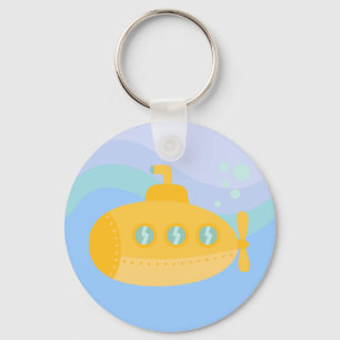 Porte-clés Sous-marin jaune adorable immergé sous l'eau