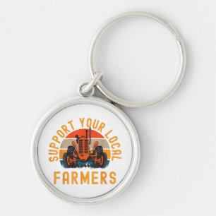 Porte-clés Soutenez Vos Agriculteurs Locaux, Agricole Et Ranc