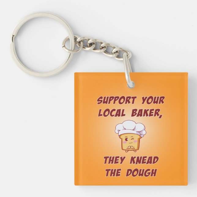 Porte-clés Soutenez votre boulangerie qu'ils ont pétri le car (Devant)