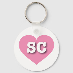 Porte-clés South Carolina Pink Heart - I love SC