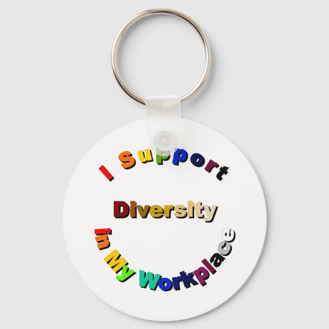 Porte-clés Soutien à la diversité dans mon Porte - clé de tra (Recto)