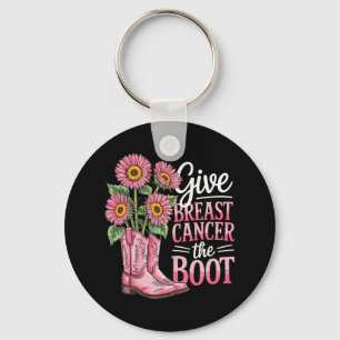 Porte-clés Soutien du cancer du sein Boot amusant