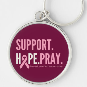 Porte-clés soutien du cancer du sein espoir prier Porte - clé