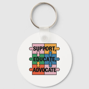 Porte-clés Soutien Éduquer Avocat Puzzle Pièce Autisme Aware