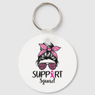 Porte-clés Soutien Squad Messy Bun Pink Breast Cancer