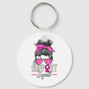 Porte-clés Soutien Squad Messy Bun Sensibilisation au cancer