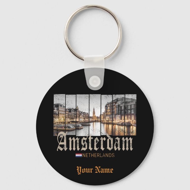 Porte-clés Souvenir d'Amsterdam Netherlands (Recto)