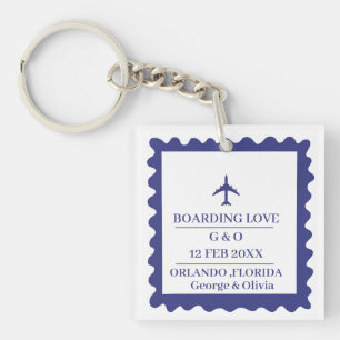 Porte-clés souvenir de mariage tampon de passeport
