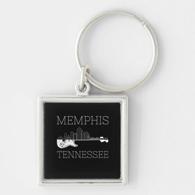 Porte-clés Souvenir Memphis Guitare Musique Tennessee Memphis (Devant)