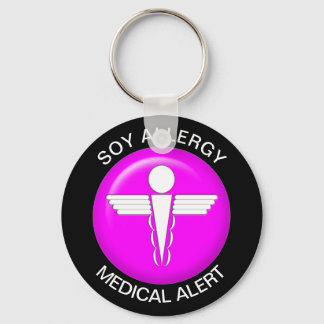 Porte-clés Soy Allergy Médicale Alert Pink