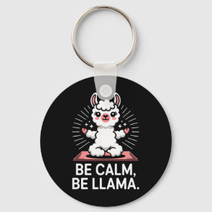 Porte-clés Soyez Calme Soyez Lama Méditation Yoga _2