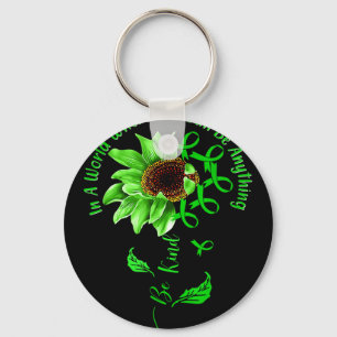 Porte-clés Soyez en forme de ruban vert Tournesol Tournesol s