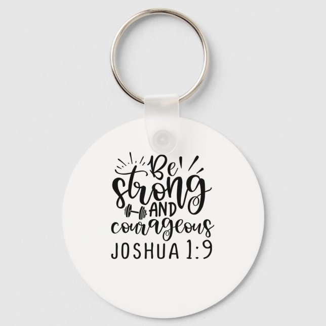 Porte-clés Soyez Fort Et Courageux Joshua 1 9 (Recto)