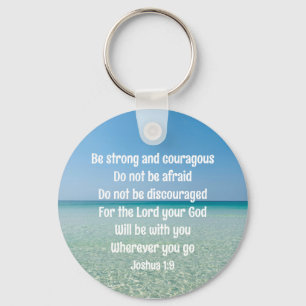 Porte-clés Soyez Forte Inspiration Bible Verse Beach