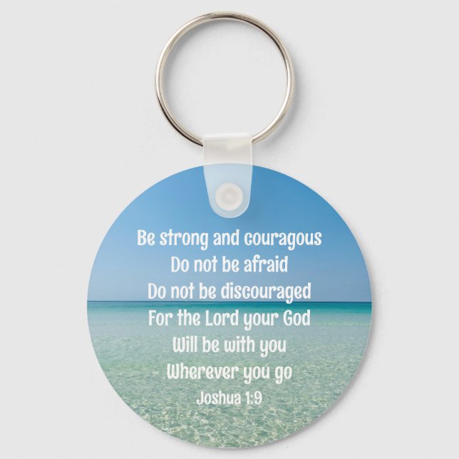 Porte-clés Soyez Forte Inspiration Bible Verse Beach (Recto)