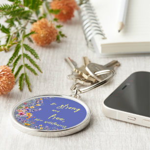 Porte-clés Soyez forts et libres, comme des Fleurs sauvages  