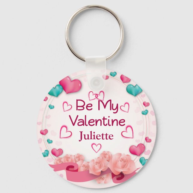 Porte-clés Soyez mon Porte - clé personnalisé Valentine (Recto)