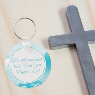Porte-clés Soyez toujours et sachez que je suis Dieu Bible Ve