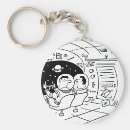 Porte-clés Spacemen dans le vaisseau spatial ayant le courrie
