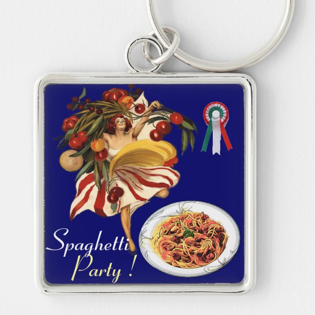 PORTE-CLÉS SPAGHETTI PARTY DANCE, CUISINE ITALIENNE ET TOMATE (Devant)