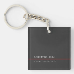 Porte-clés Spécial Unique Gris Rouge Élégant Moderne