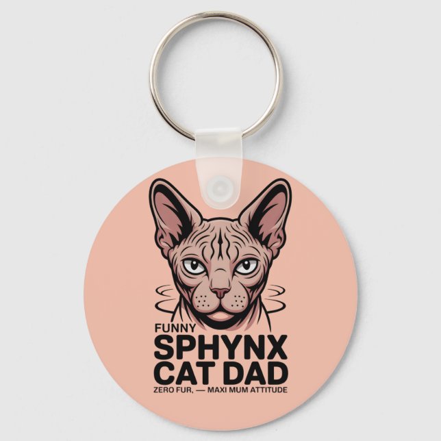 Porte-clés Sphynx Cat Dad Funny Vector Art (Verso)