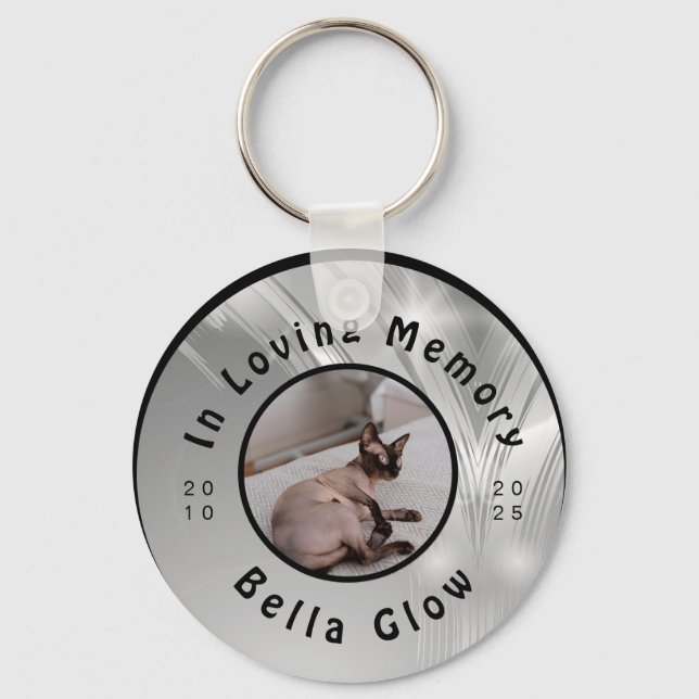 Porte-clés Sphynx Cat Memorial Silver Remembrance Art (Recto)