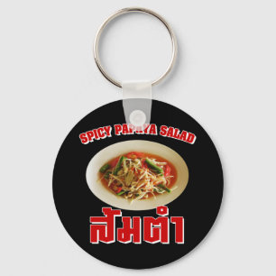 Porte-clés Spicy Papaya Salad [Som Tam] ... Thai Lao Food
