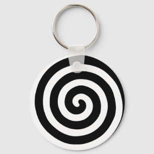 Porte-clés Spirale concentrée en Porte - clé noir et blanc
