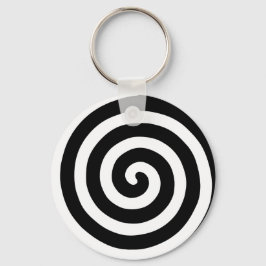 Porte-clés Spirale Concentrique en Noir & Blanc