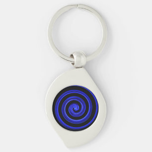 Porte-clés spirale noire et bleue