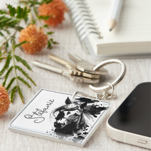 Porte-clés Spirit Pony 3 Noir & Blanc