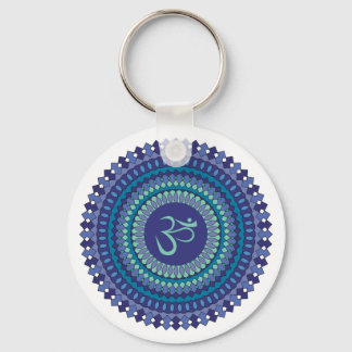 Porte-clés Spirituelle Mandala Om Purple Aqua Blue Kaleidosco