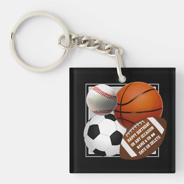 Porte - clés sportifs. Football, Basket, Baseball, (Devant)