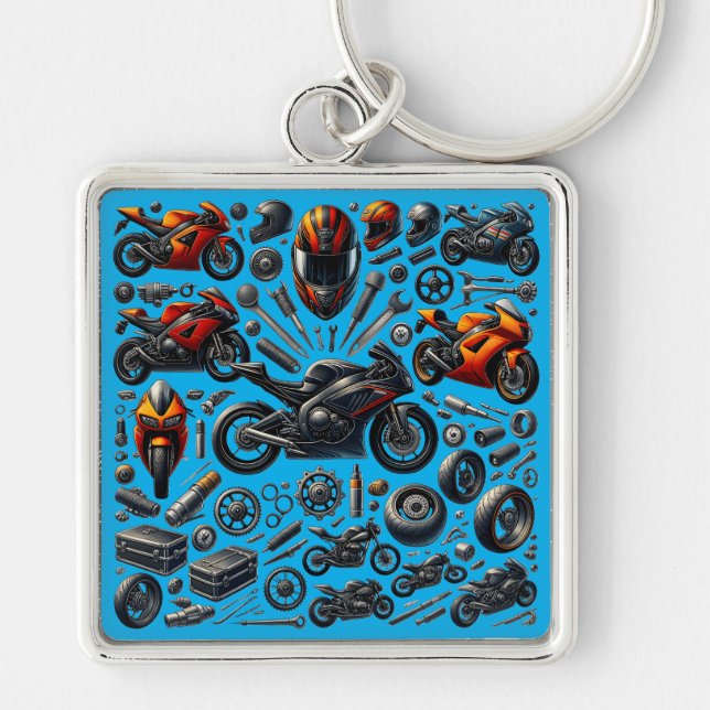 Porte-clés Sports Motorcycles: Speed and Performance (Devant)